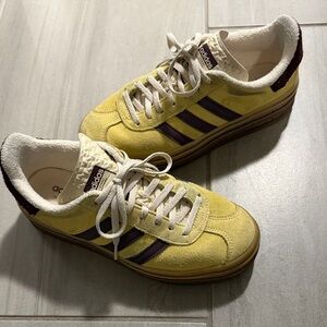 Adidas Yellow with Purple Accents Shoes